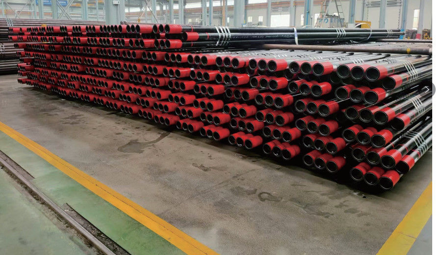 API 5CT Standard OD 9 5/8 47lb/ft N80 38' Casing Joint Oil Tubing and Casing Complete With Safety Rings And With Nipples (Стандартный стандарт API 5CT OD 9 5/8 47lb/ft N80 38' Casing) Оливковая трубка и корпус с защитными кольцами и соски